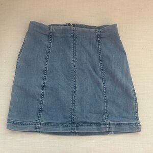 Free People Blue Denim Mini Skirt
